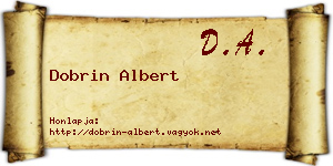 Dobrin Albert névjegykártya